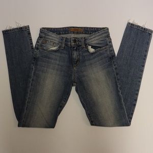 Joes Jeans Skinny Ankle Light Blue Faded Frayed